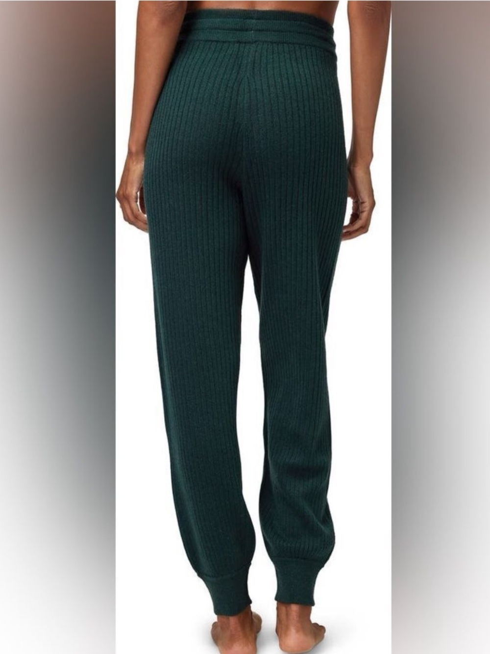 Spiritual Gangster Luxe Essential Rib Joggers Dark Green - Picture 2 of 7